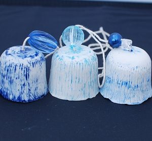 Blue Ceramic Bell chimes (Set)